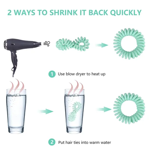 Vista 7 de TIZZYT Lazos para el cabello en espiral básicos, sin arrugas, 18 unidades, color macarrón