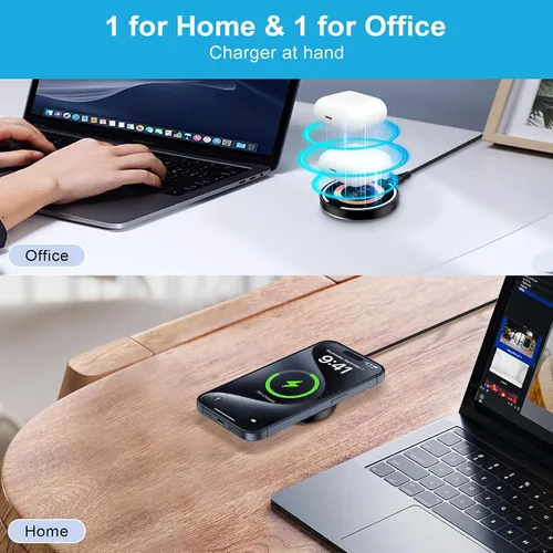 Vista 6 de Cargador inalámbrico S24 Ultra Wireless Pad de carga rápida para Galaxy S24+/S24/S23+/S22/S21/S20/Z Flip 5, Google Pixel 8Pro/8a/7/6, paquete de 2