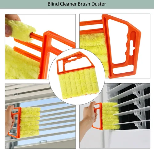 Vista 2 de Openfly Herramienta de limpieza veneciana para persianas de mano, herramienta de limpieza de persianas de ventana, cepillo de limpieza de ranuras