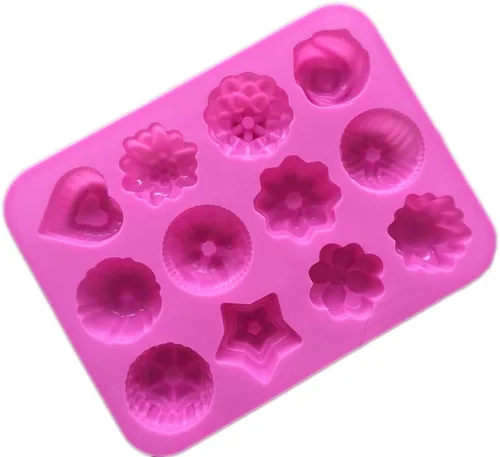 Vista 5 de Molde de silicona para tartas de chocolate y dulces artesanales de 12 flores