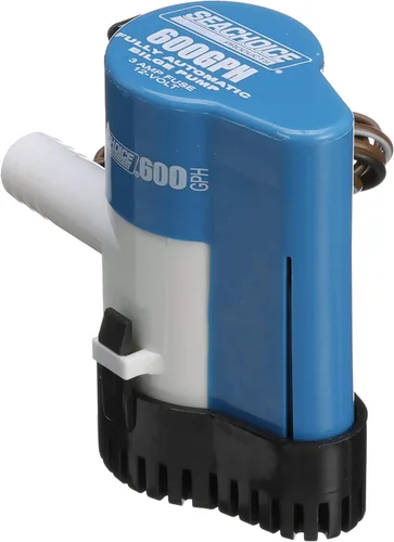 Vista 2 de Seachoice Bomba de sentina automática, 600 GPH, tamaño de manguera de 3/4 pulgadas, 2 amperios a 12 V CC