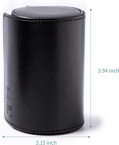 Vista 2 de Caja de corbata para hombre de poliuretano ideal para organizar corbatas de cuero cilíndrico almacenamiento portátil para viajes negocios regalo