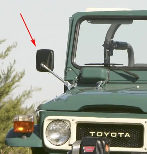 Vista 2 de Land Cruiser FJ40 - Brazos y cabezales de espejo - Telescopio - Montaje de bisagra - Negro - Par
