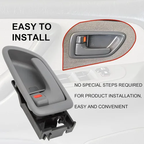 Vista 7 de 2 piezas manijas interiores de puerta compatibles con Sequoia 2001-2007 Tundra 2004-2006 (cabina doble SOLAMENTE), manija interior delantera