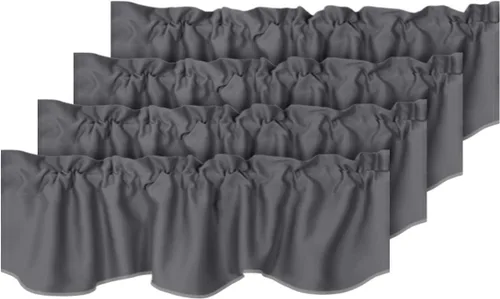 Vista 34 de H.VERSAILTEX - Cenefa de cortina opaca para ventanas de cocina, sala de estar/baño, para protección de la privacidad y decoración, con bolsillo