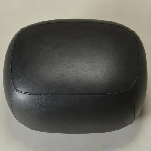 Vista 6 de KINWELL Otomana tapizada de piel sintética de 23 pulgadas de ancho, reposapiés moderno de mediados de siglo con asiento acolchado suave, reposapiés
