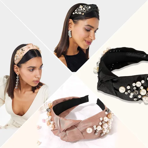 Vista 5 de Ivyu Diademas para la cabeza para mujer, 6 diademas para mujer, de moda, acolchadas para el cabello, accesorios para el cabello para niñas Mixto
