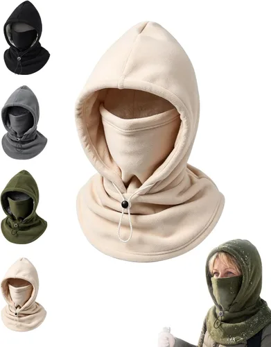 Vista 19 de 3 in 1 Winter Hood Fleece Face Mask & Neck Warmer for Cycling Multicolor 4pc