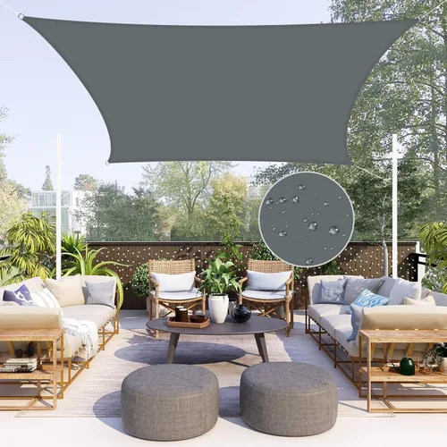 Vista 24 de Neween Toldo Vela, 6'7'' x 6'7'' x 6'7'' Toldo Vela Triangular Impermeable para Patio Jardín Cubierta Pérgola Exterior Toldo Vela 98% Bloqueo UV
