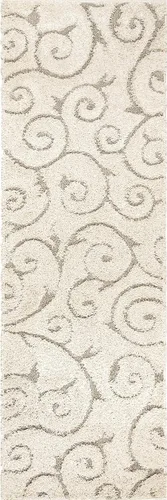 Vista 3 de NuLOOM - Alfombra de pelo de Maisha con diseño de remolinos, hecha a máquina, 10 pies x 14 pies, color crema