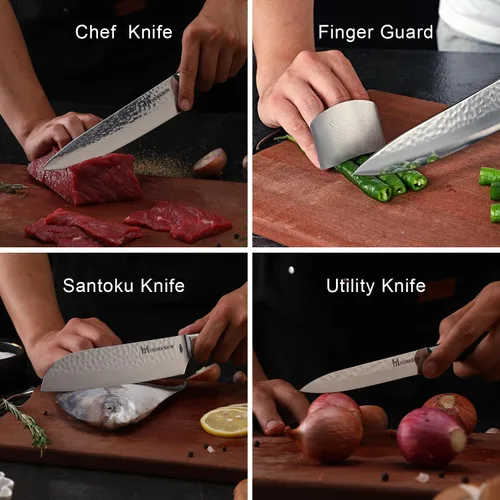 Vista 32 de Cuchillo de chef de 6 pulgadas, cuchillos de cocina, deshuesado de acero inoxidable alemán de alto carbono, cuchillo profesional para carne, aves