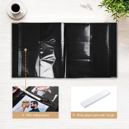 Vista 5 de Potricher - Álbum de fotos de 4x6 pulgadas, 600 fotos, con tapa de lino, gran capacidad, álbumes de fotos para recuerdos familiares, bodas, Beige