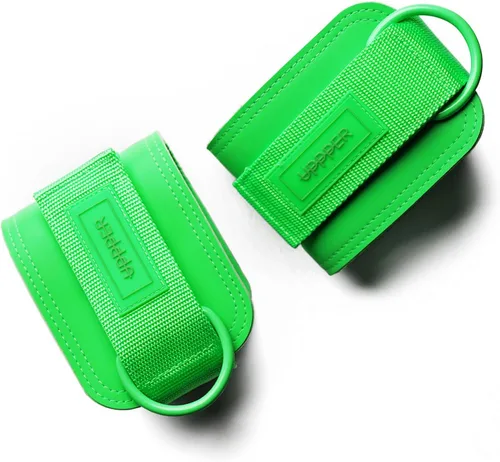 Vista 12 de UPPPER Correas de tobillo para máquinas de cable (par) – Accesorio de puño de cable acolchado ajustable para gimnasio, doble anillo en D, calidad