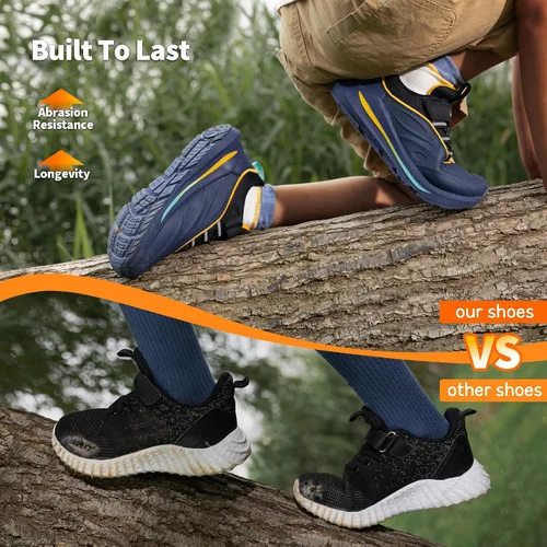 Vista 2 de DREAM PAIRS Zapatos deportivos para niños y niñas, para correr, atléticos, protectores, para caminar, serie Durastep para niños pequeños y grandes