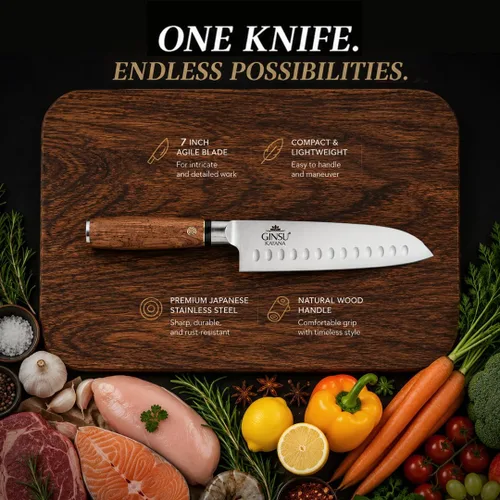 Vista 8 de CUCHILLO SANTOKU DE 7" COLECCIÓN TRADICIONES CUCHILLOS JAPONESES EL MEJOR CUCHILLO PARA TU COCINA