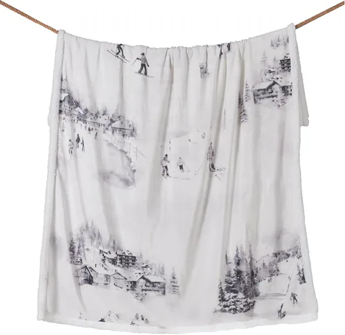 Vista 73 de Indigo Hill by HiEnd Accents Acadia - Manta de sherpa con estampado de pinos bosques, naturaleza, bosque, montaña, manta occidental para acampar al