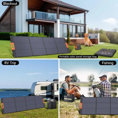 Vista 8 de Panel solar portátil tipo N 16BB 200W para estación de energía ETFE Panel solar plegable de alta eficiencia del 25% IP68 Kit de paneles solares 200