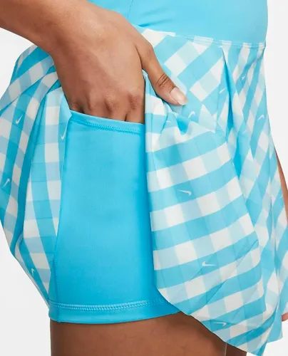 Vista 5 de Nike Dri-FIT Club - Falda de tenis estampada para mujer, azul báltico, talla XL, Turquesa