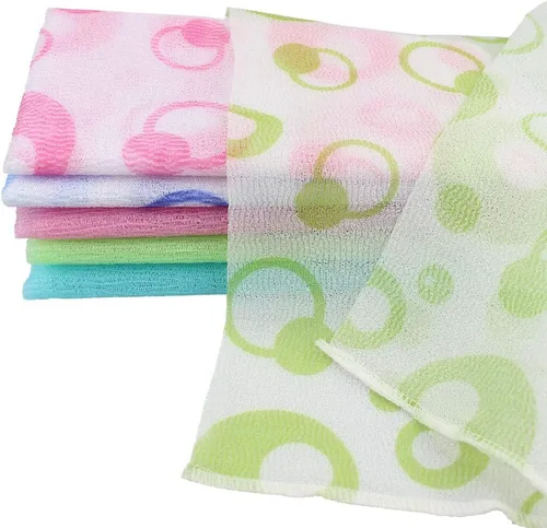 Vista 2 de Meetory 6 toallas de baño de nailon exfoliante, 35 pulgadas (35.4 in), toalla de baño de piel de belleza, masaje para mujeres y hombres