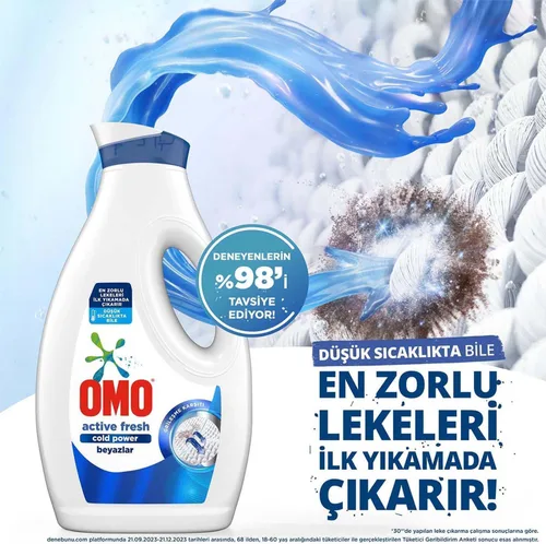 Vista 6 de Omo Detergente fresco activo líquido blanco 1690mL