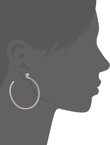 Vista 2 de Betsey Johnson Pendientes de aro medianos con lazo de cristal