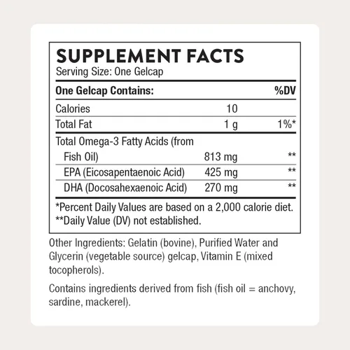 Vista 2 de THORNE - Súper EPA - Suplemento de ácidos grasos omega-3 EPA 425mg y DHA 270mg - Apoyo para el cerebro, cardiovascular, articulaciones y piel* - Sin