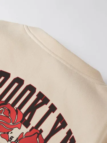 Vista 5 de GORGLITTER Sudadera de manga larga con cuello redondo y hombros caídos para hombre