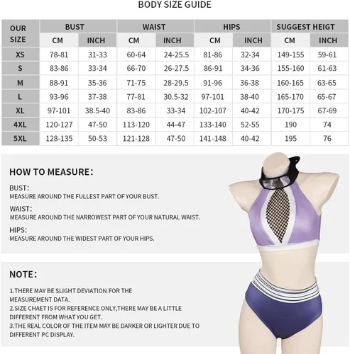 Vista 2 de Anime Swimsuit Womens Two Piece Bathing Suit Cosplay Bikini Set Swimwear