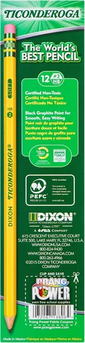 Vista 3 de TICONDEROGA Lápices de madera con borradores, 6 cajas preafiladas de 12, 72 lápices en total (13806SP)