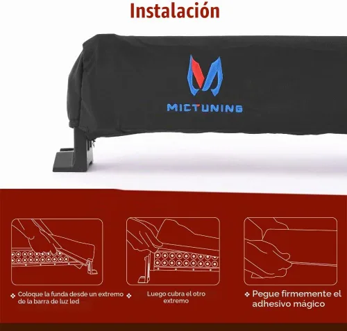 Vista 6 de MICTUNING Cubierta universal para barra de luz LED recta y curvada de 22 pulgadas - Resistente al agua, al viento, al polvo, a la nieve y a