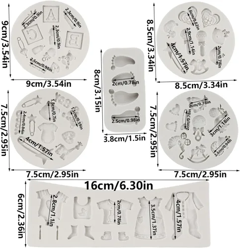 Vista 2 de Molde de silicona para pastel de bebé con temática de baby shower, moldes para pies de bebé para decoración de pastel de cumpleaños de bebé