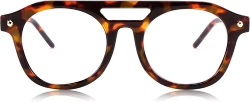 Vista 8 de FEISEDY Gafas de bloqueo de luz azul aviador de los años 70, marco piloto cuadrado, antideslumbrante, gafas de computadora para mujeres y hombres