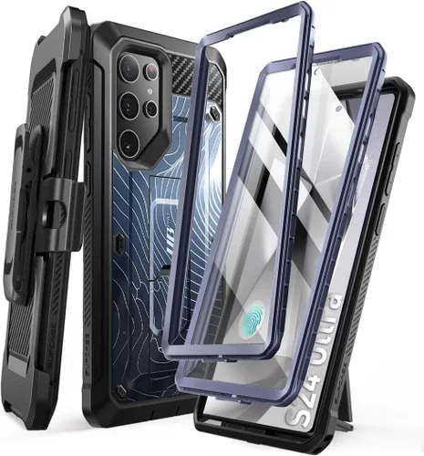 Vista 15 de SUPCASE Funda para Samsung Galaxy S24 Ultra con soporte, [Unicorn Beetle Pro] [2 marcos frontales]