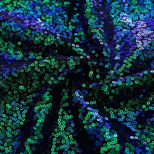 Vista 6 de GRACE KARIN Blusas de lentejuelas para mujer, manga corta, cuello redondo, cintura elástica, péplum, Azul Verde