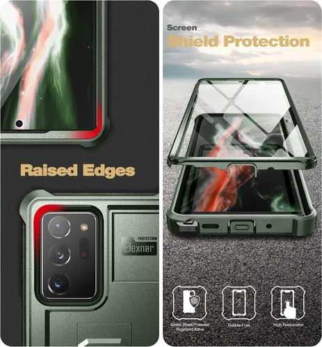 Vista 7 de Dexnor Funda para Samsung Galaxy Note 20 Ultra 5G, [Protector de pantalla y soporte integrados] Protección de grado militar resistente a prueba