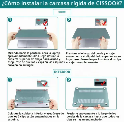 Vista 8 de CISSOOK Funda rosa bebé para MacBook Air de 15 pulgadas lanzamiento 2023 2024 2025, cubierta rígida de plástico rosa tiza con cubierta de teclado