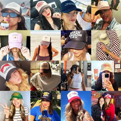 Vista 2 de Padel Upside Down Inversed Vintage Trucker Hat Gorra de béisbol premium Snapback para hombre y mujer
