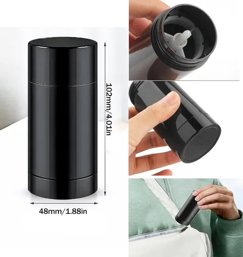 Vista 2 de Recipientes de desodorante vacíos de 2.5 fl oz (2.5 fl oz), barra de llenado de plástico, contenedor de desodorante de plástico, botellas
