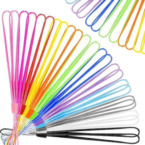 Vista 7 de Shappy 100 correas de mano para muñeca, cordón de nailon a granel de 7 Negro