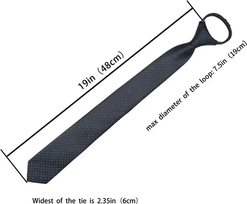Vista 6 de AUSKY Corbata ajustada con cremallera ajustable preatada, lazos delgados de clip de 2.35 pulgadas para hombres o niños