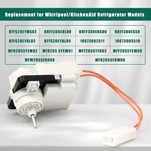 Vista 4 de Reemplazo del motor del ventilador del evaporador del refrigerador W10464673 para Whirlpool Reemplaza las piezas WPW10464673 PS7320664 PS11755167