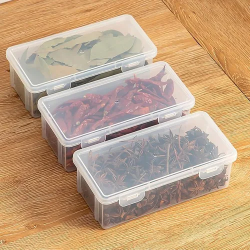 Vista 2 de Angoily Contenedor cuadrado de almacenamiento de alimentos, contenedor de plástico transparente hermético para alimentos, caja de pan tostada