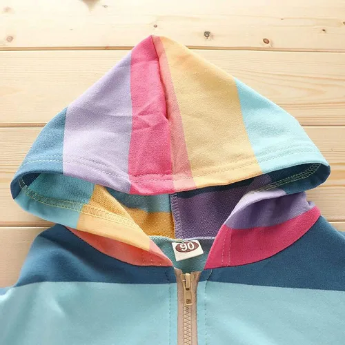 Vista 3 de DDSOL Chaqueta con cremallera para bebé, sudadera con capucha para niña, abrigo de invierno ligero, para otoño, 2t-7t