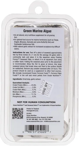 Vista 2 de Ocean Nutrition Seaweed Select Green Marine Algae - 4 hojas, 0.4 oz (12 g)
