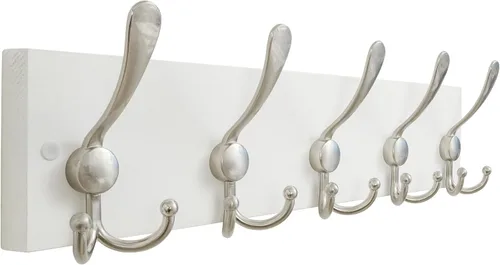 Vista 23 de SKOLOO Perchero de pared montado en la pared de estilo rústico: Perchero de pared de pino de madera auténtica de 40,6 cm de orificio a orificio