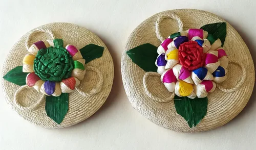 Vista 5 de Paquete de 2 cestas tejidas a mano de tortillero y panqueques y tela de tortilla hecha a mano, paquete de 2 calentadores paquete 100% arte mexicano