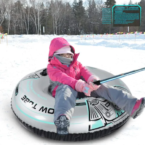 Vista 8 de Tubo de nieve, trineo inflable de alta resistencia para niños y adultos, juguetes de nieve gigantes para diversión deportiva de invierno