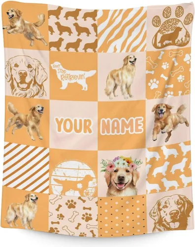 Vista 29 de Golden Retriever - Manta para niñas, tamaño de regazo de 30 x 40 pulgadas, manta de felpa suave y mullida, manta colorida y linda para sala de estar