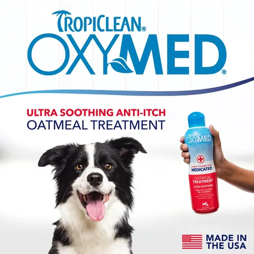 Vista 2 de TropiClean Oxymed - Acondicionador medicado para gatos y perros para picazón en la piel, acondicionador de avena calmante para perros y gatos, 20