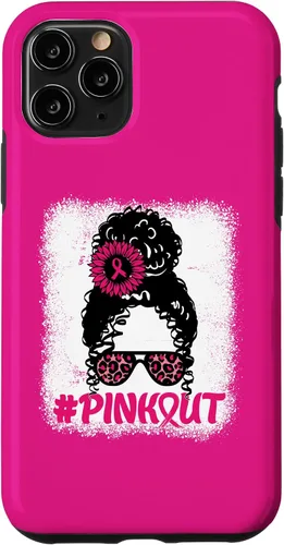 Vista 29 de iPhone 16 desordenado moño desgastado cinta rosa rosa hacia fuera caso cáncer de mama